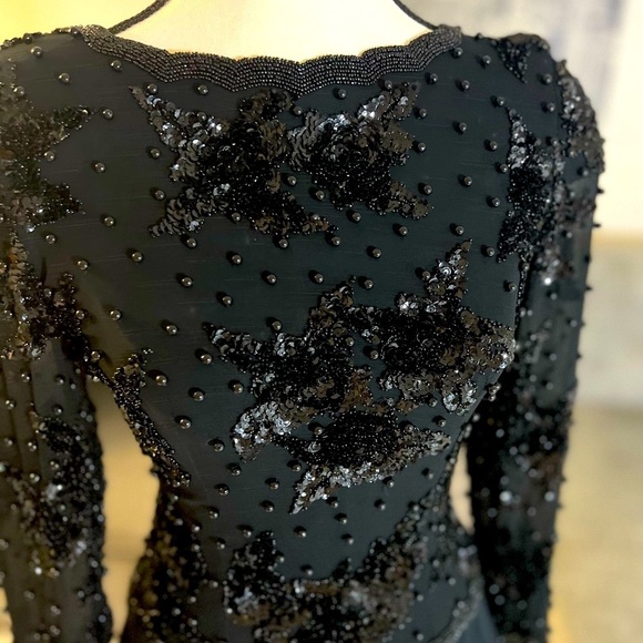 A.J. Bari Black Sequin Mini Dress✨ Retail $480 - Picture 2 of 16